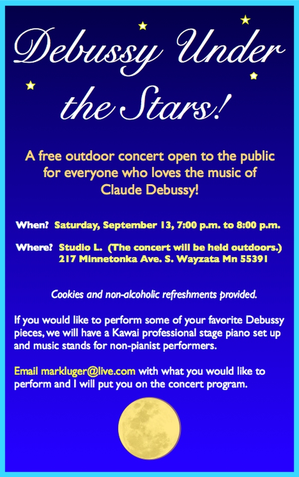 the invitation poster to the Debussy concert